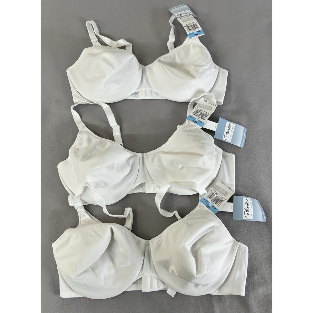 Playtex Lot‎ Of 3 Expectant Moment Maternity-Nursing Bra 42C 4115 White New